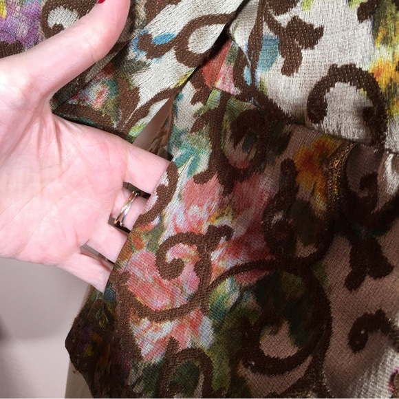 Vintage 90 Y2K Victorian Tapestry Shrunken Baby Doll croquet girl Cropped Blazer - Picture 6 of 16